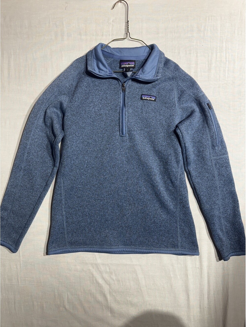 Patagonia Sweater Women’s Medium Woolly Blue Better Sweater 1/4 Zip Fleece 25618